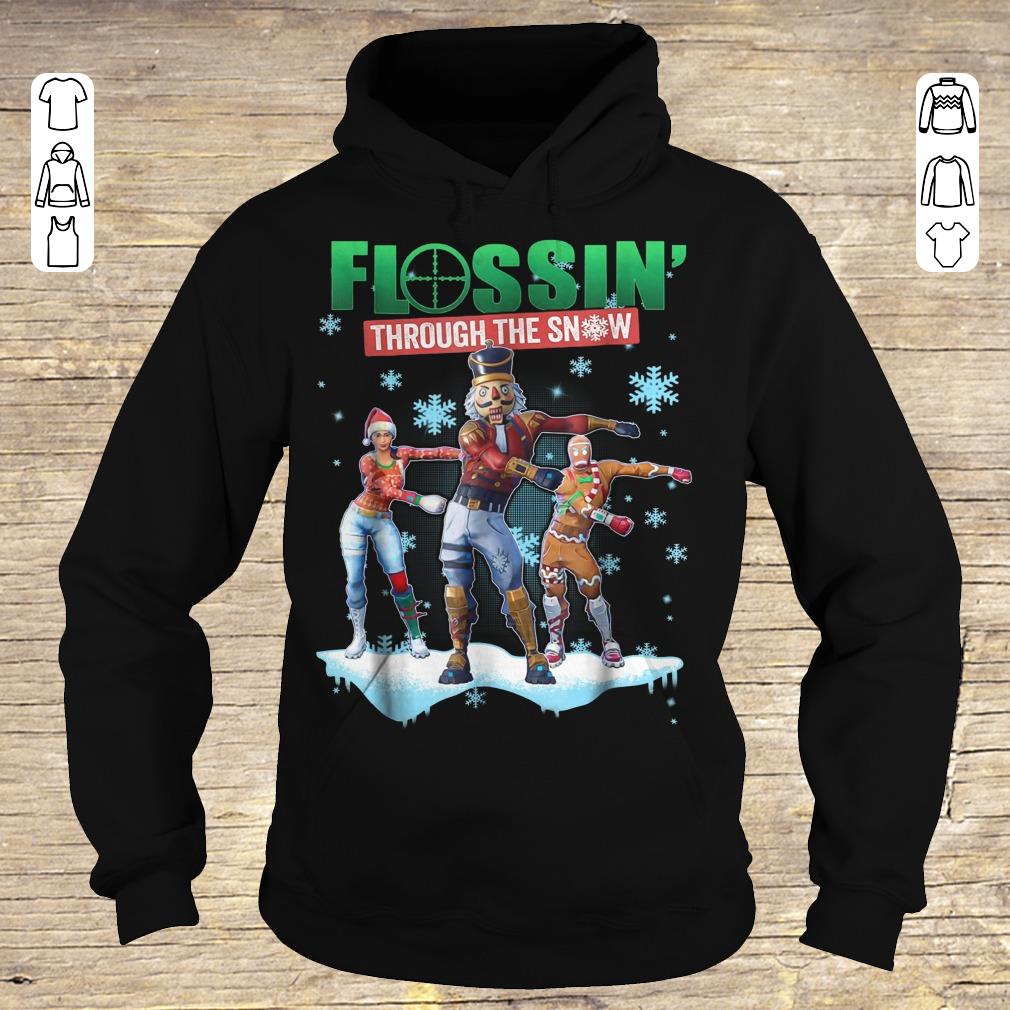 Hot Fortnite Flossin Through the snow shirt hoodie Hoodie