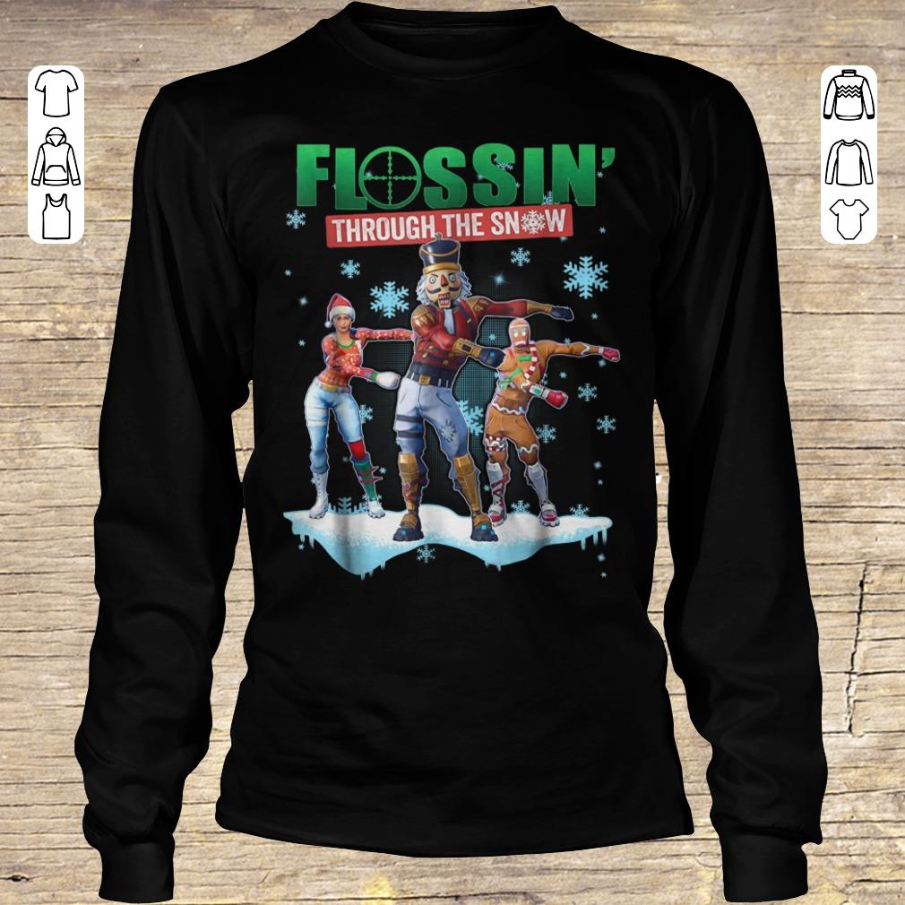 Hot Fortnite Flossin Through the snow shirt hoodie Longsleeve Tee Unisex