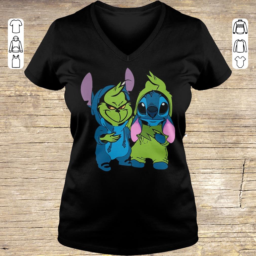Hot Stitch and Grinch shirt Ladies V-Neck