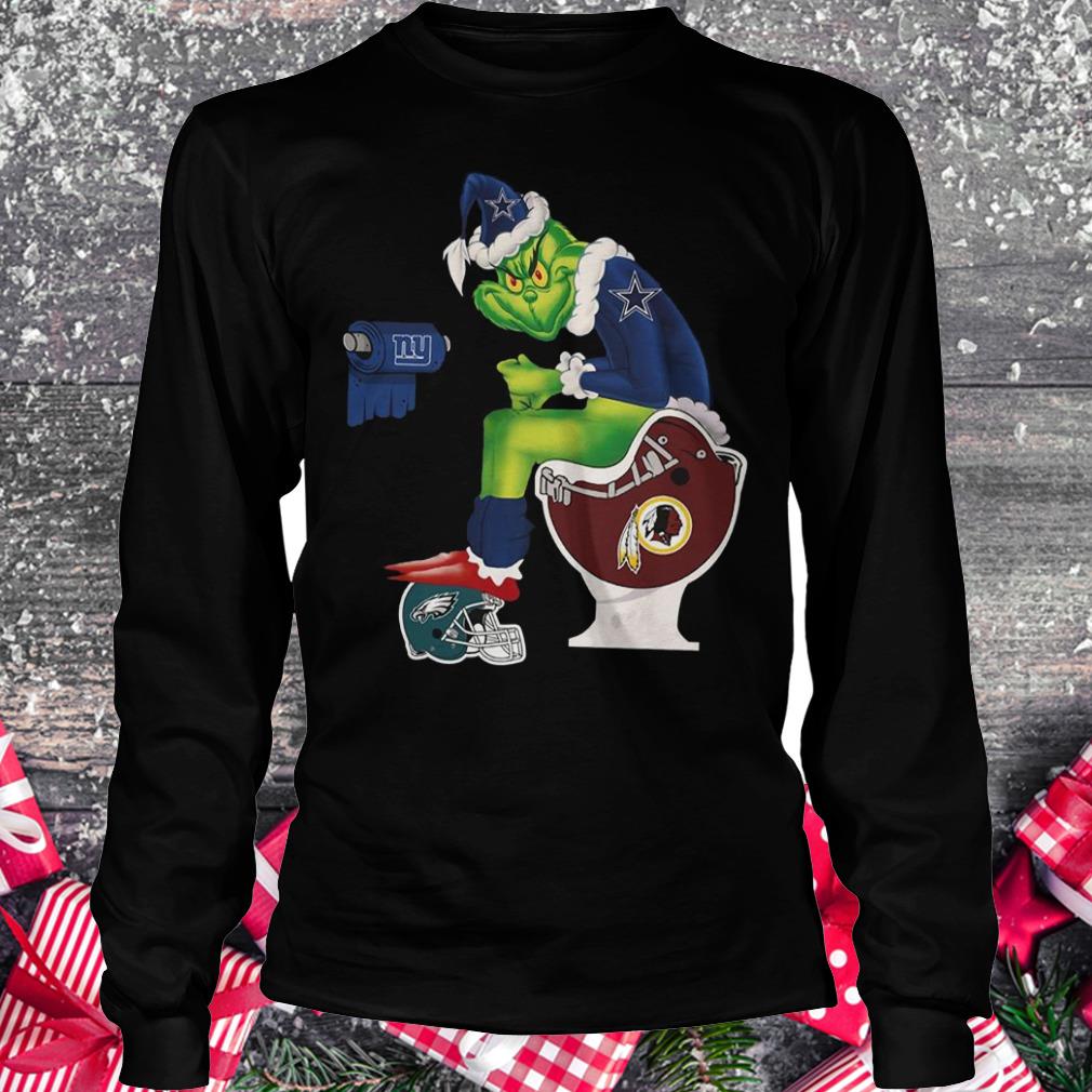 Nice Dallas Cowboys Grinch Santa Toilet shirt Longsleeve Tee Unisex