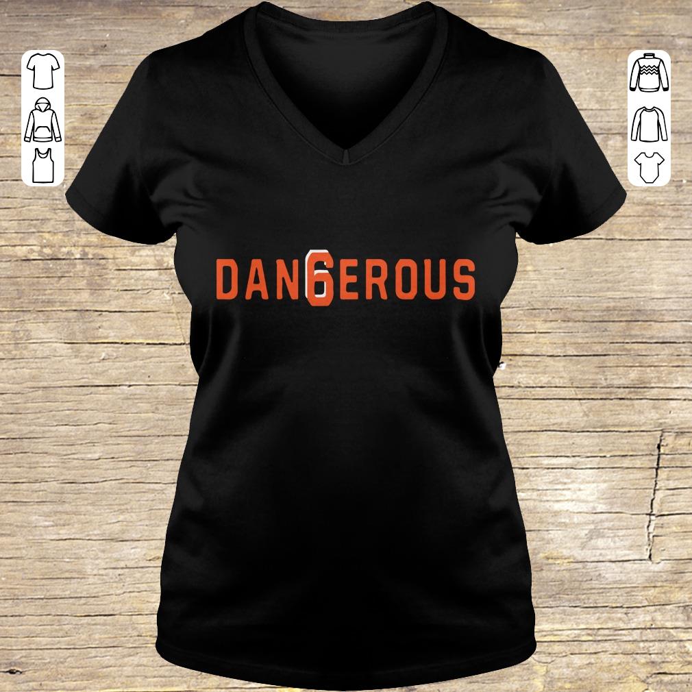 Official Baker Mayfield Dan6erous 6 Browns dangerous shirt sweater Ladies V-Neck