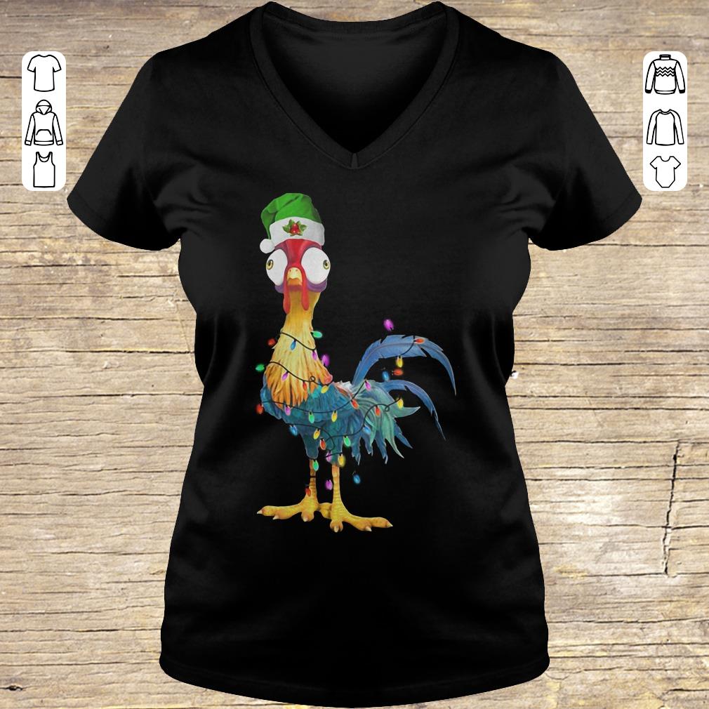 Official Chicken Hei Hei Christmas light shirt sweatshirt Ladies V-Neck