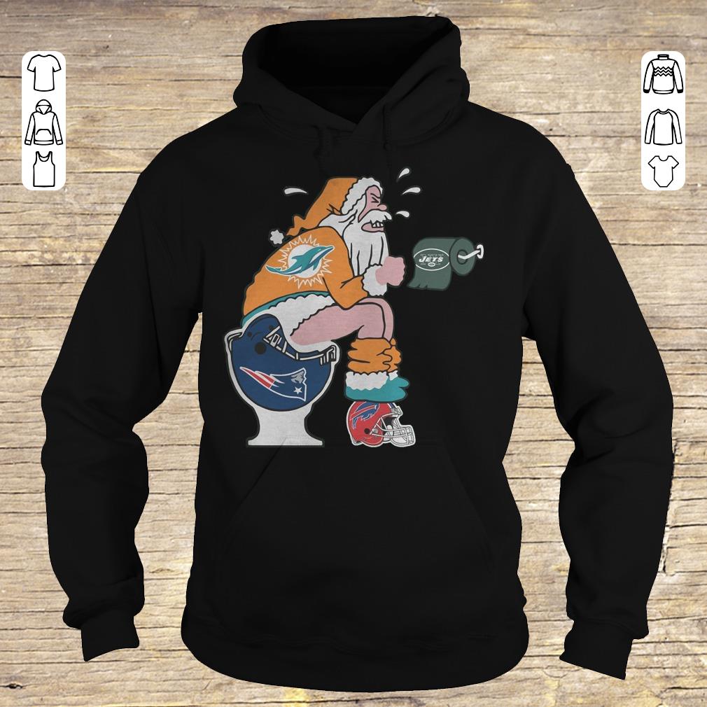 Official Miami Dolphins Santa New England Patriots Toilet shirt Hoodie
