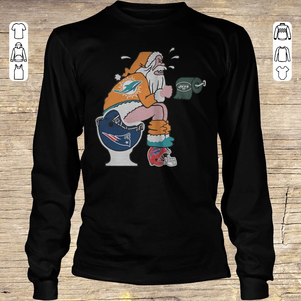 Official Miami Dolphins Santa New England Patriots Toilet shirt Longsleeve Tee Unisex