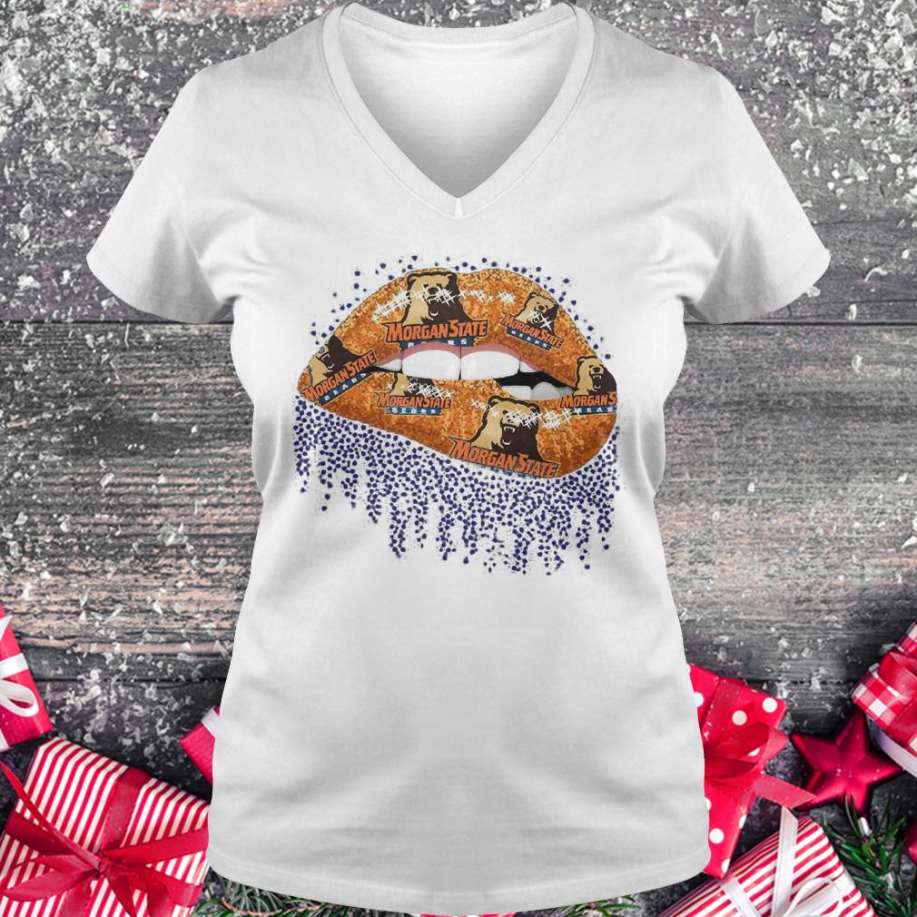 Official Morgan State Lip Bling shirt Ladies V-Neck