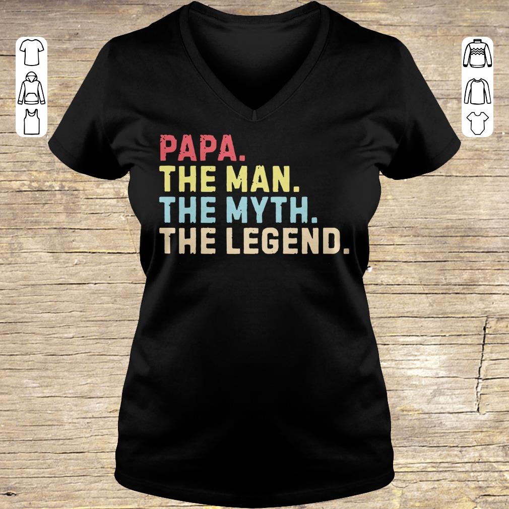 Official Papa the man the myth the legend shirt Ladies V-Neck