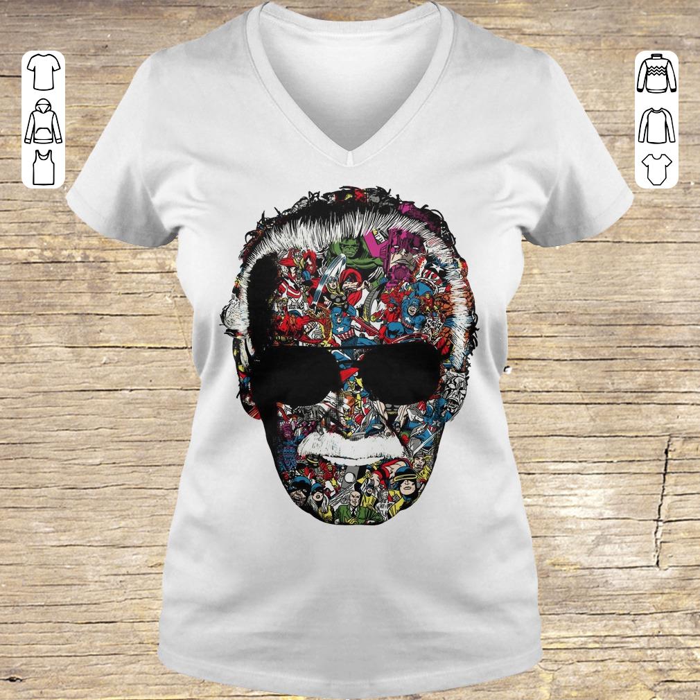Original Man Of Many Faces Stan Lee shirt ladies v neck Ladies V-Neck