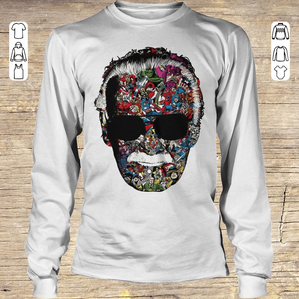 Original Man Of Many Faces Stan Lee shirt ladies v neck Longsleeve Tee Unisex