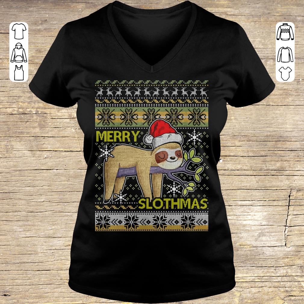 Original Merry Slothmas sweater shirt sweater Ladies V-Neck