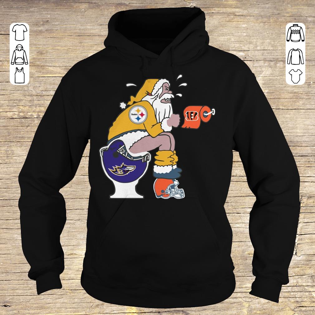 Original Pittsburgh Steelers Santa Baltimore Ravens Toilet shirt Hoodie