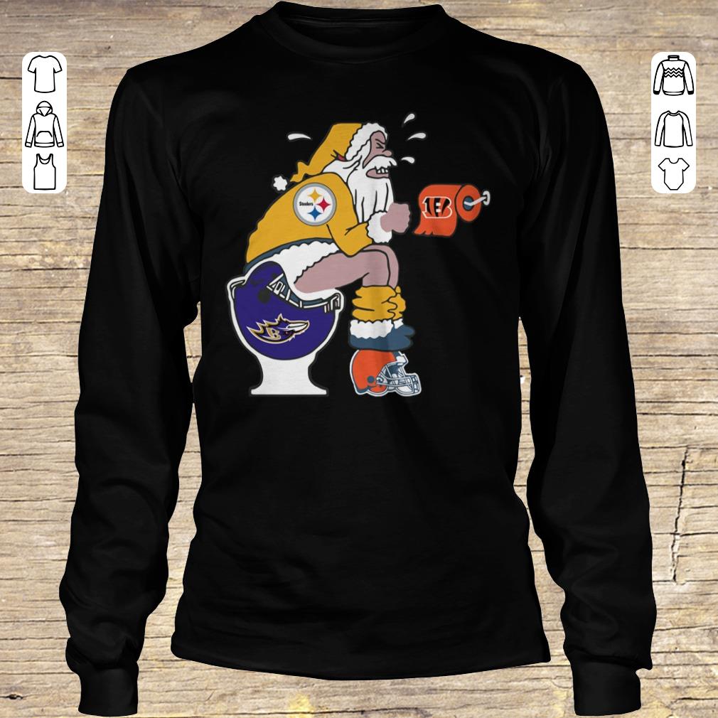 Original Pittsburgh Steelers Santa Baltimore Ravens Toilet shirt Longsleeve Tee Unisex