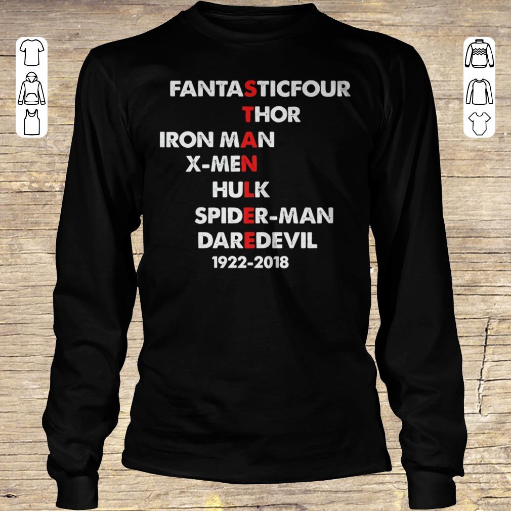 Original Stan Lee Fantasticfour Thor Iron Man X-men Hulk Spider-man DareDevil 1922 - 2018 shirt Longsleeve Tee Unisex