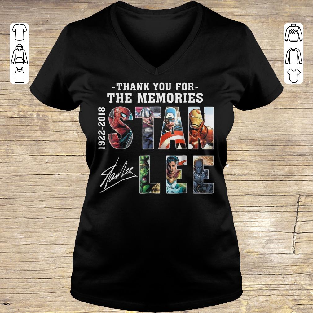 Original Stan Lee Text Graphic Thank you for the memories shirt hoodie Ladies V-Neck