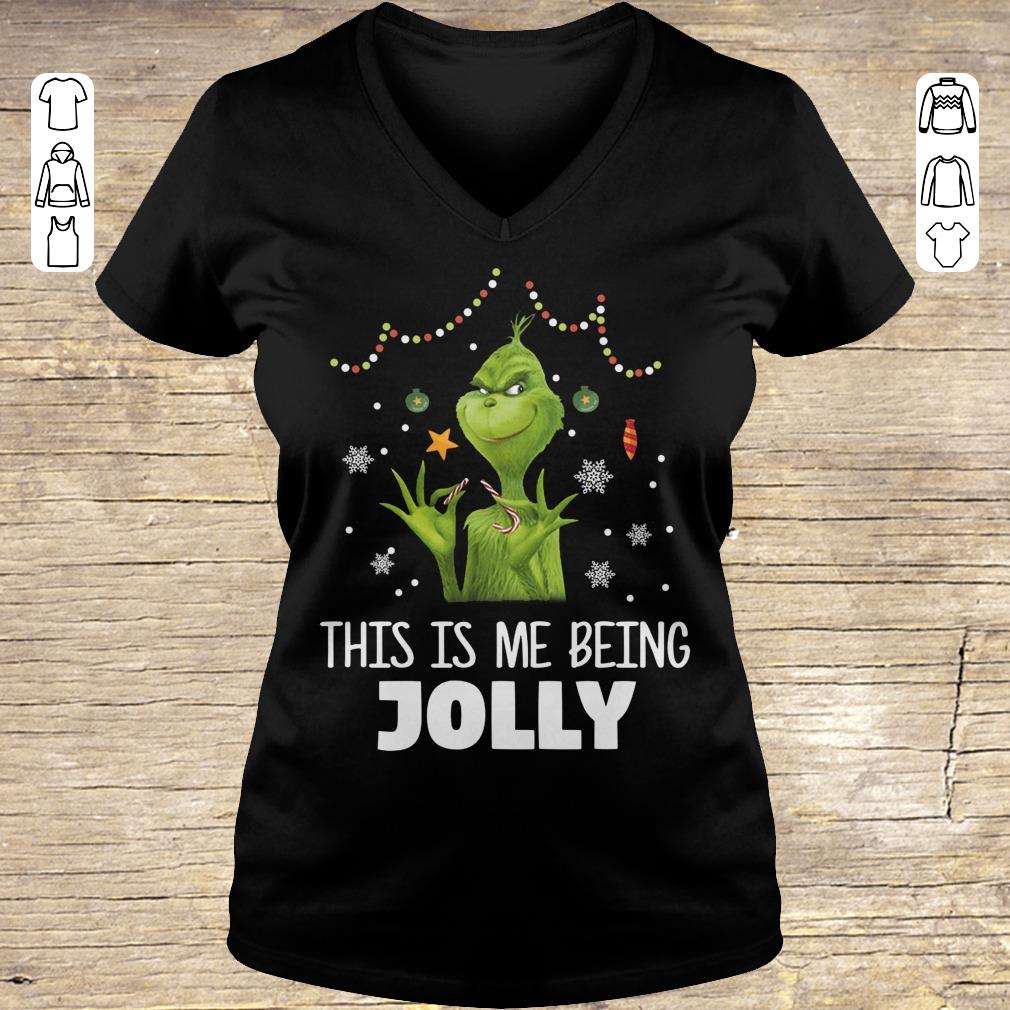 Original The Grinch This is me being Jolly shirt Ladies V-Neck
