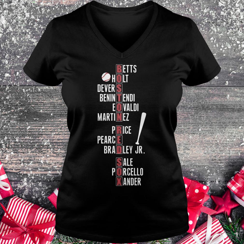 Premium Boston Red Sox team names shirt Ladies V-Neck