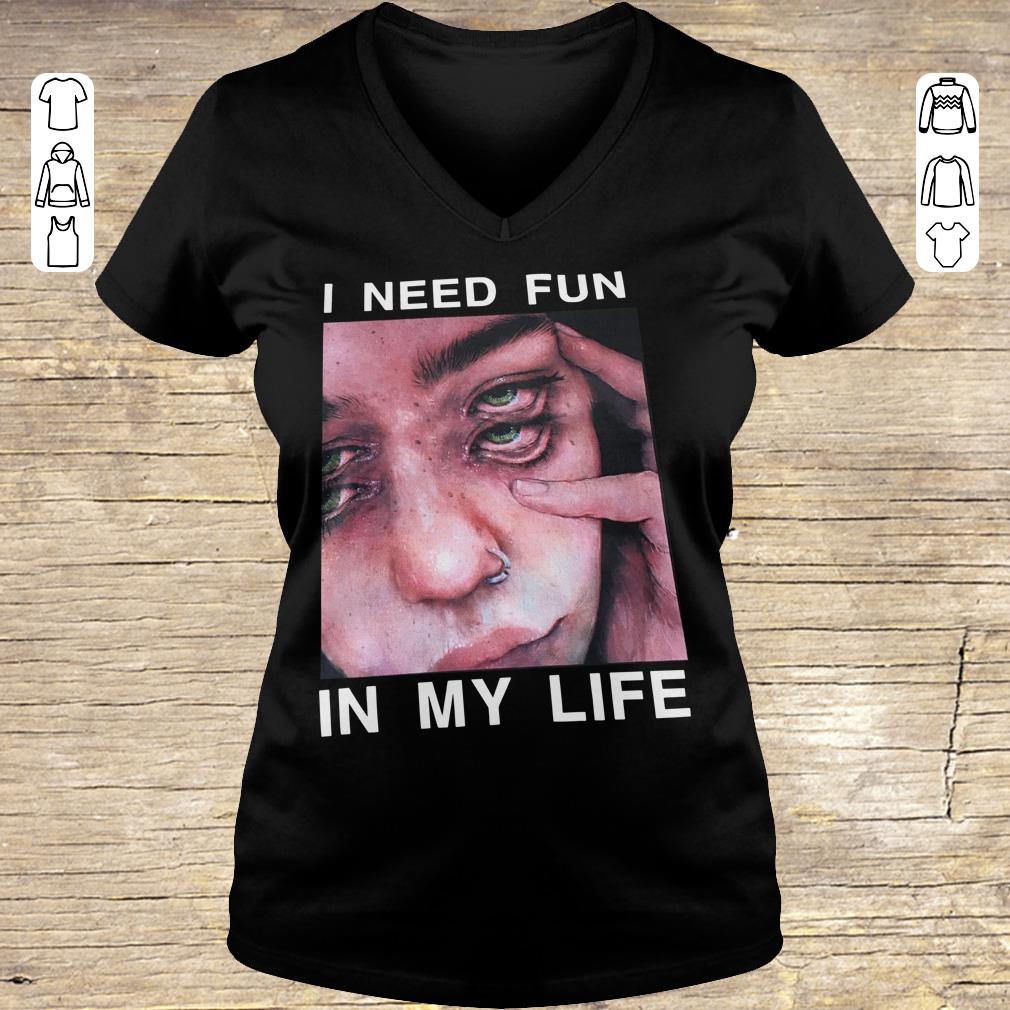 Premium I need fun in my life The Drums Surreal Glitchy shirt Ladies V-Neck