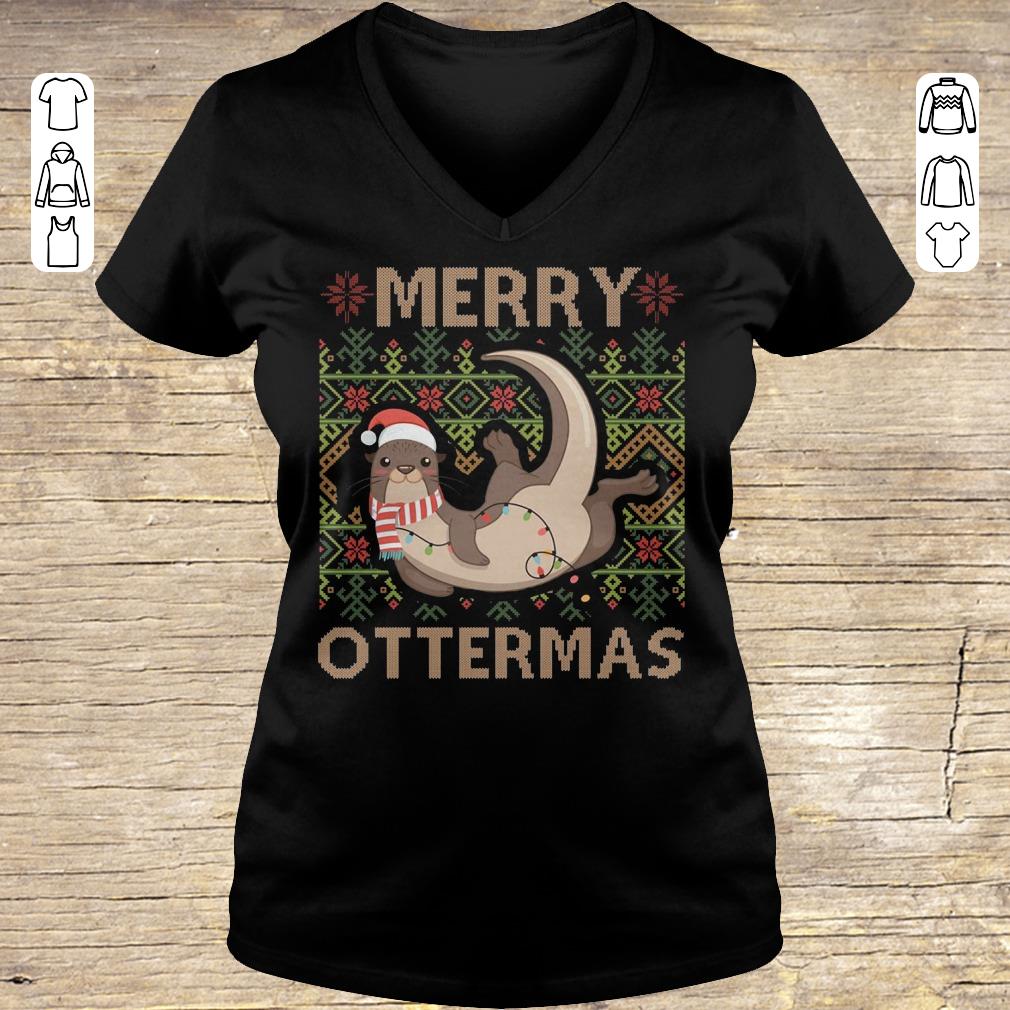 Premium Merry Ottermas shirt Ladies V-Neck