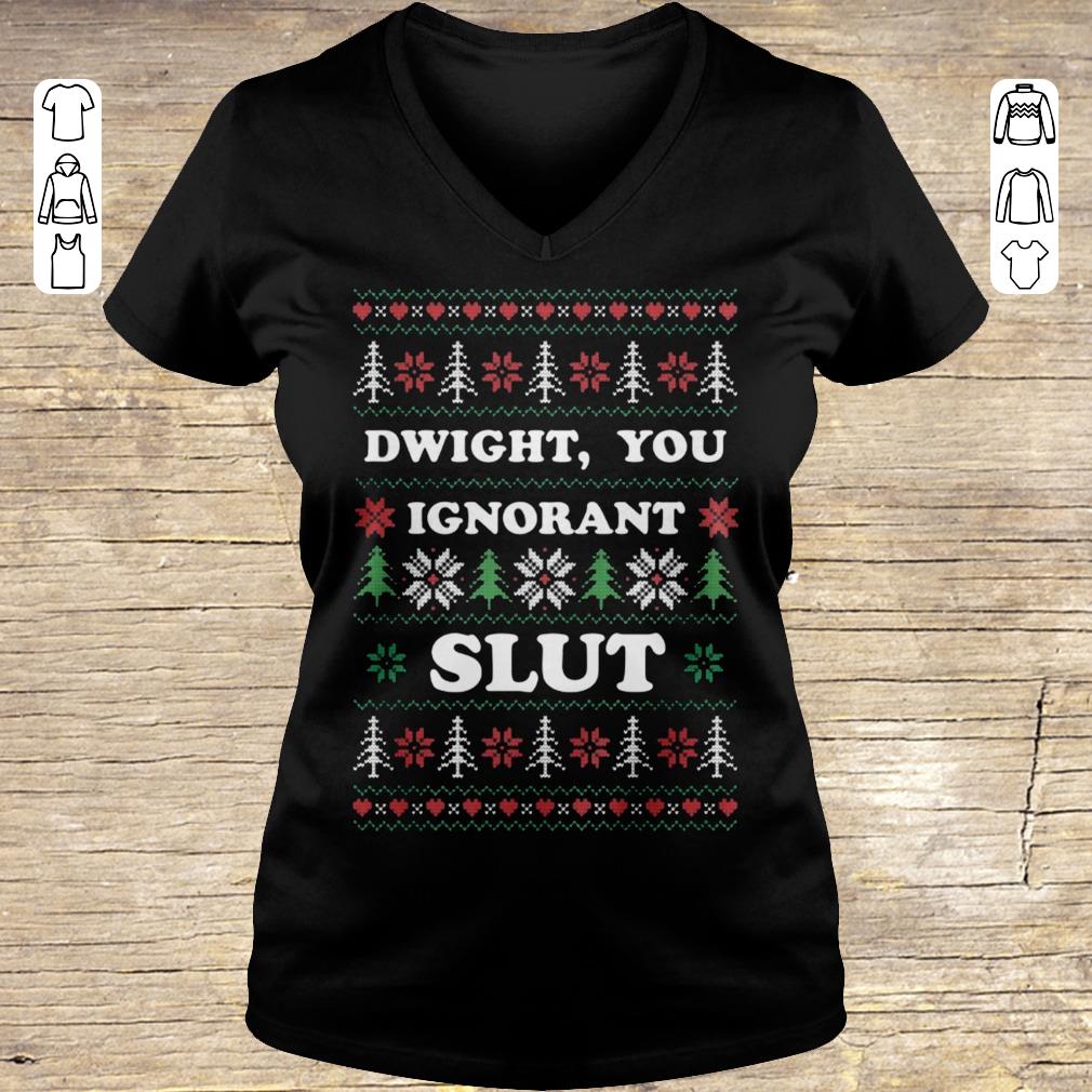 Premium The Office TV Show Dwight, you ignorant Slut shirt hoodie Ladies V-Neck