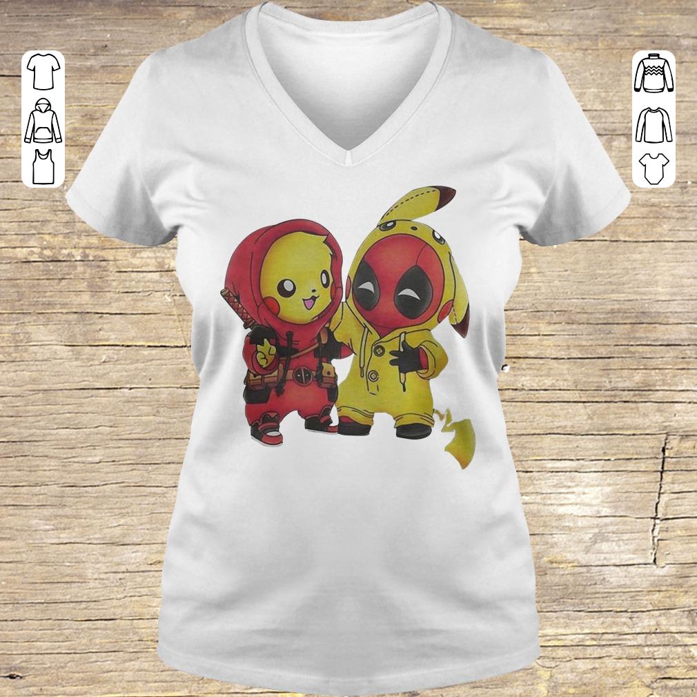 Pretty Pokemon Pikachu and Deadpool shirt Ladies V-Neck