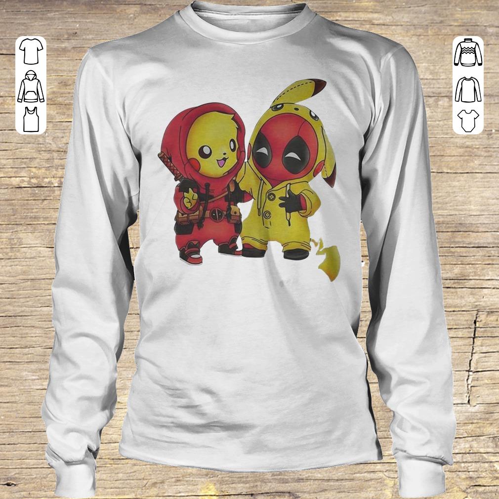 Pretty Pokemon Pikachu and Deadpool shirt Longsleeve Tee Unisex