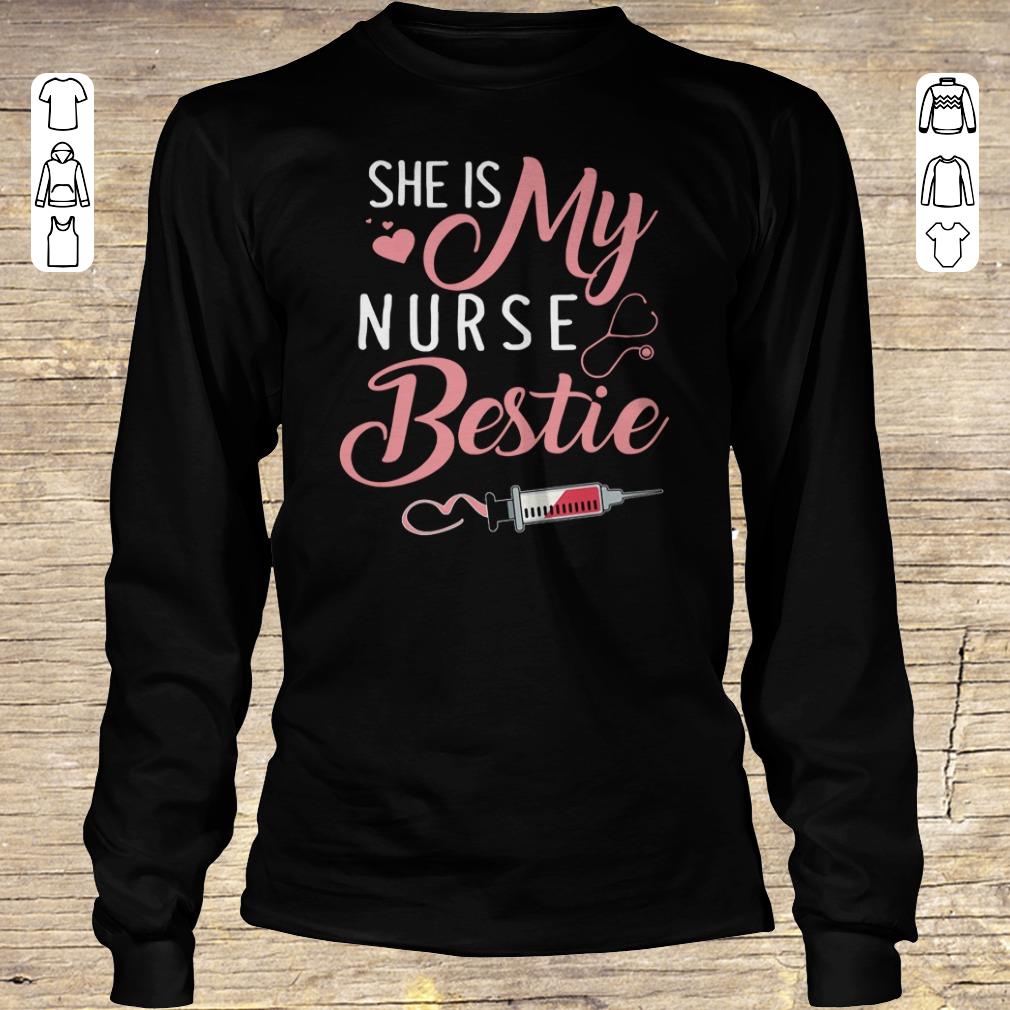 Pretty She is my nurse bestie shirt hoodie Longsleeve Tee Unisex