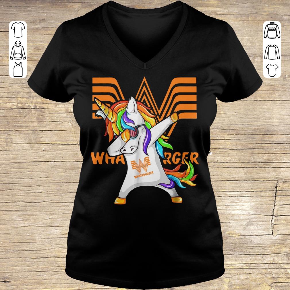 Pretty Whataburger Unicorn Dabbing shirt sweater Ladies V-Neck