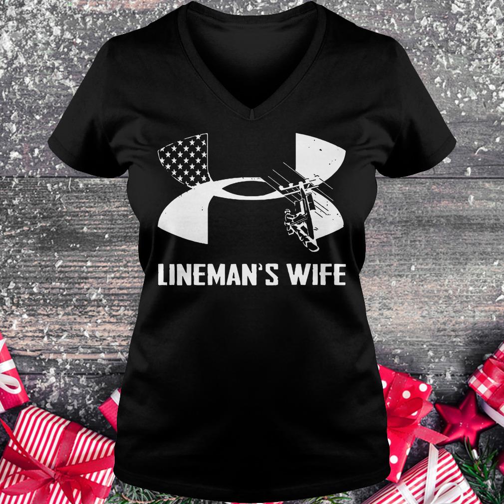 The best Lineman's Wife Under Armour shirt Ladies V-Neck