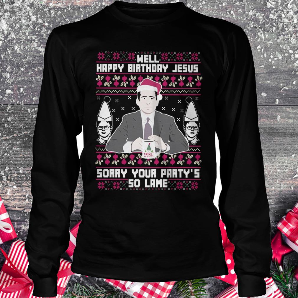 The best Michael Scott Happy birthday Jesus shirt Longsleeve Tee Unisex