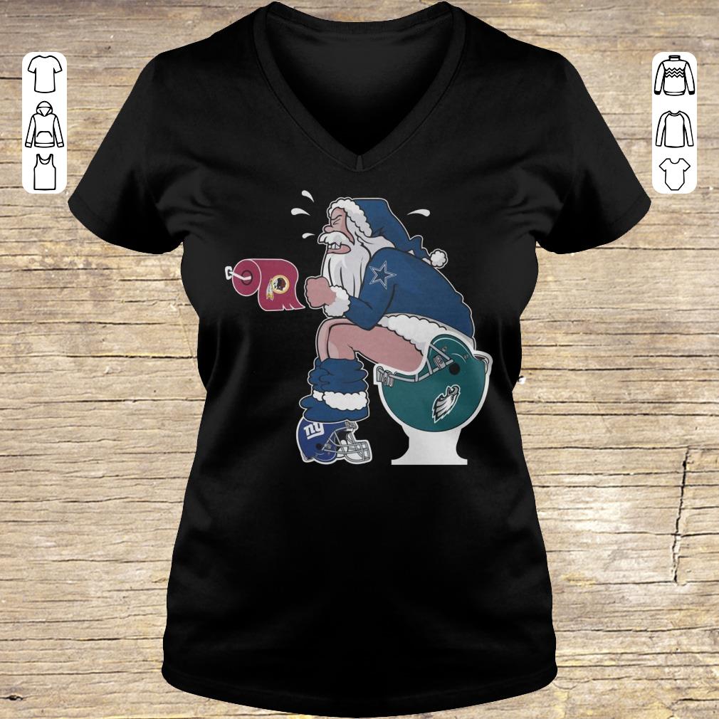Top Dallas Cowboys Santa Claus Washington Redskins Toilet Paper shirt hoodie Ladies V-Neck