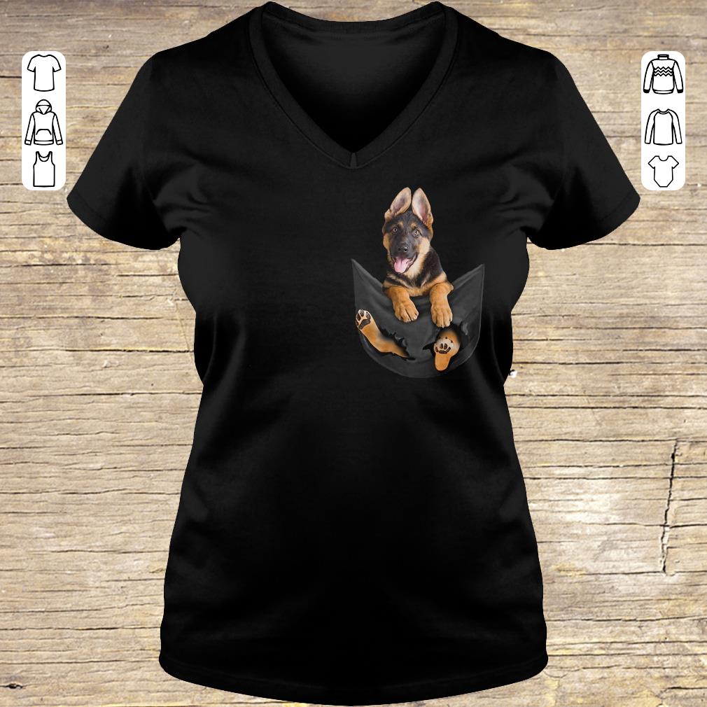 Top German Shepherd Tiny Pocket shirt longsleeve Ladies V-Neck