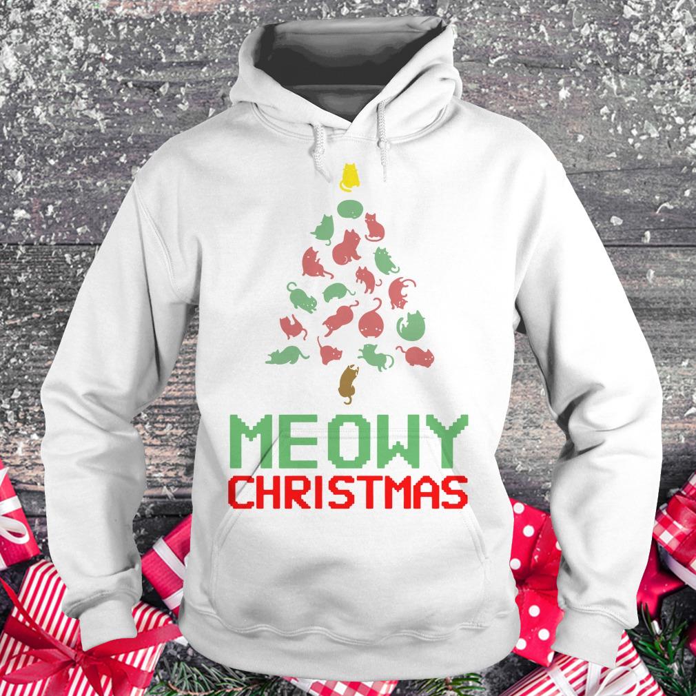 Top Meowy Christmas Tree shirt Hoodie