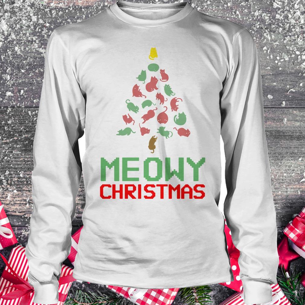 Top Meowy Christmas Tree shirt Longsleeve Tee Unisex