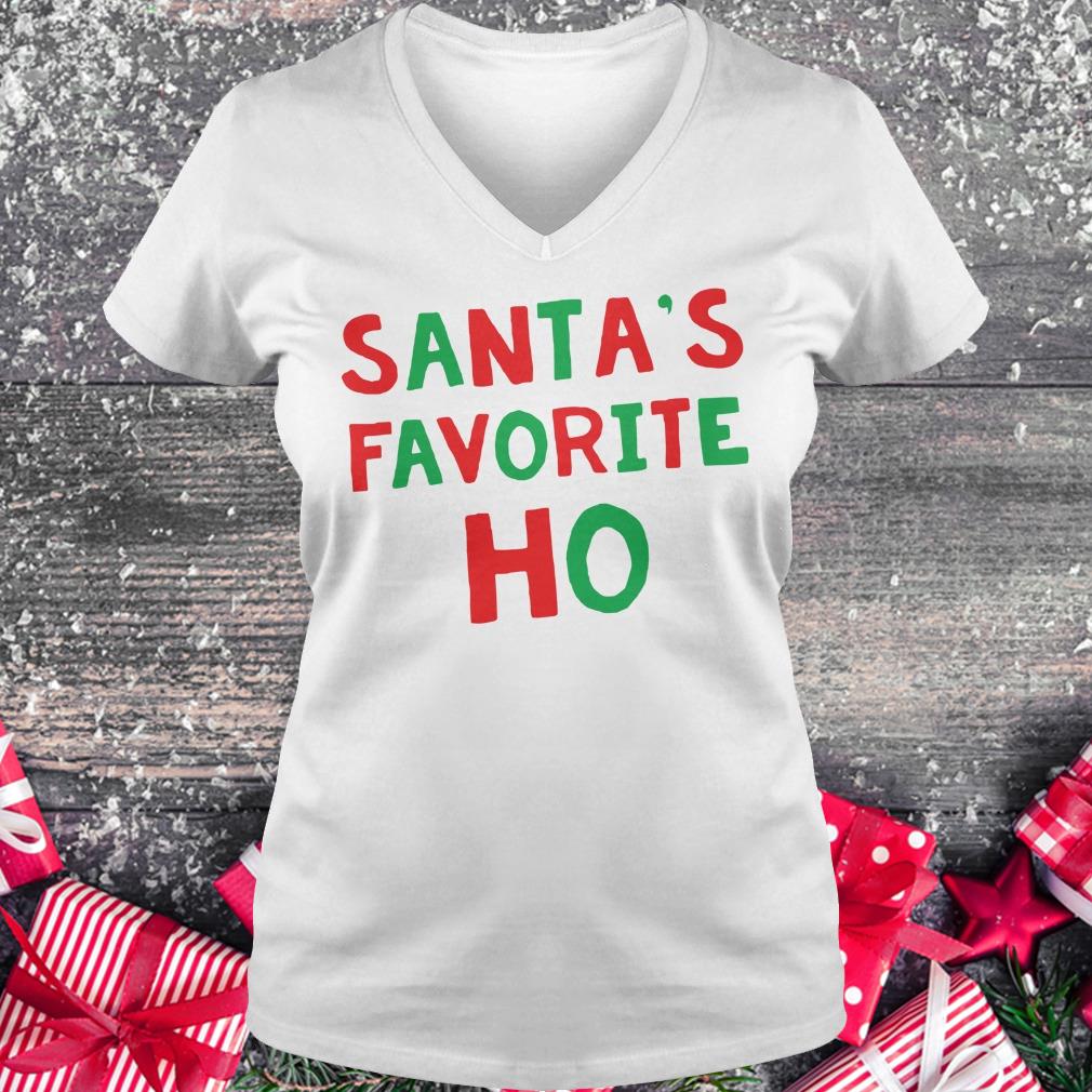 Top Santa's Favorite Ho shirt Ladies V-Neck