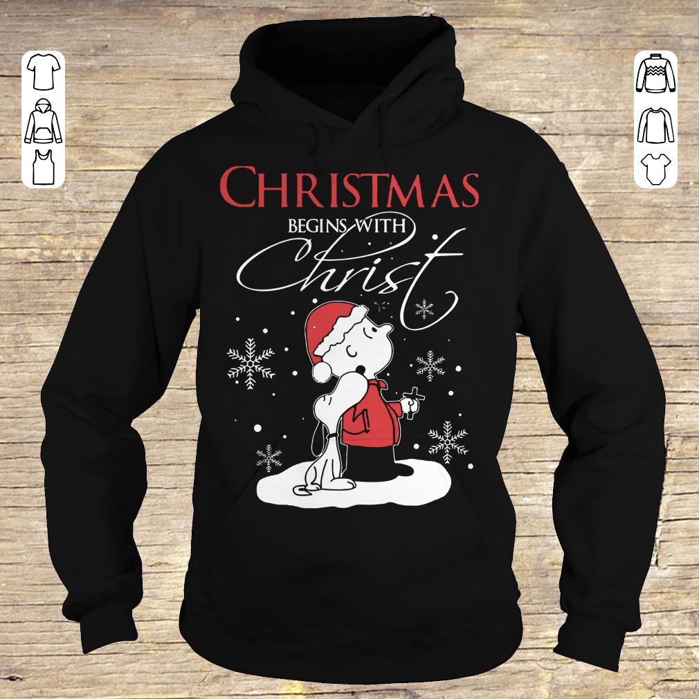 Top Snoopy and Charlie Brown christmas begins with christ shirt Hoodie