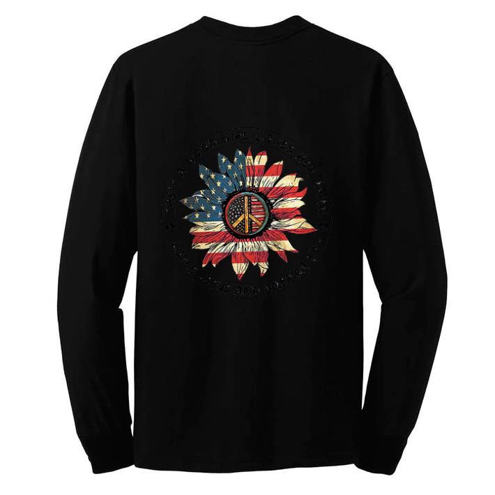 Pretty Flower peace sign she’s a good girl loves her mama loves Jesus and America flag shirt 2 Pretty Flower peace sign she’s a good girl loves her mama loves Jesus and America flag shirt