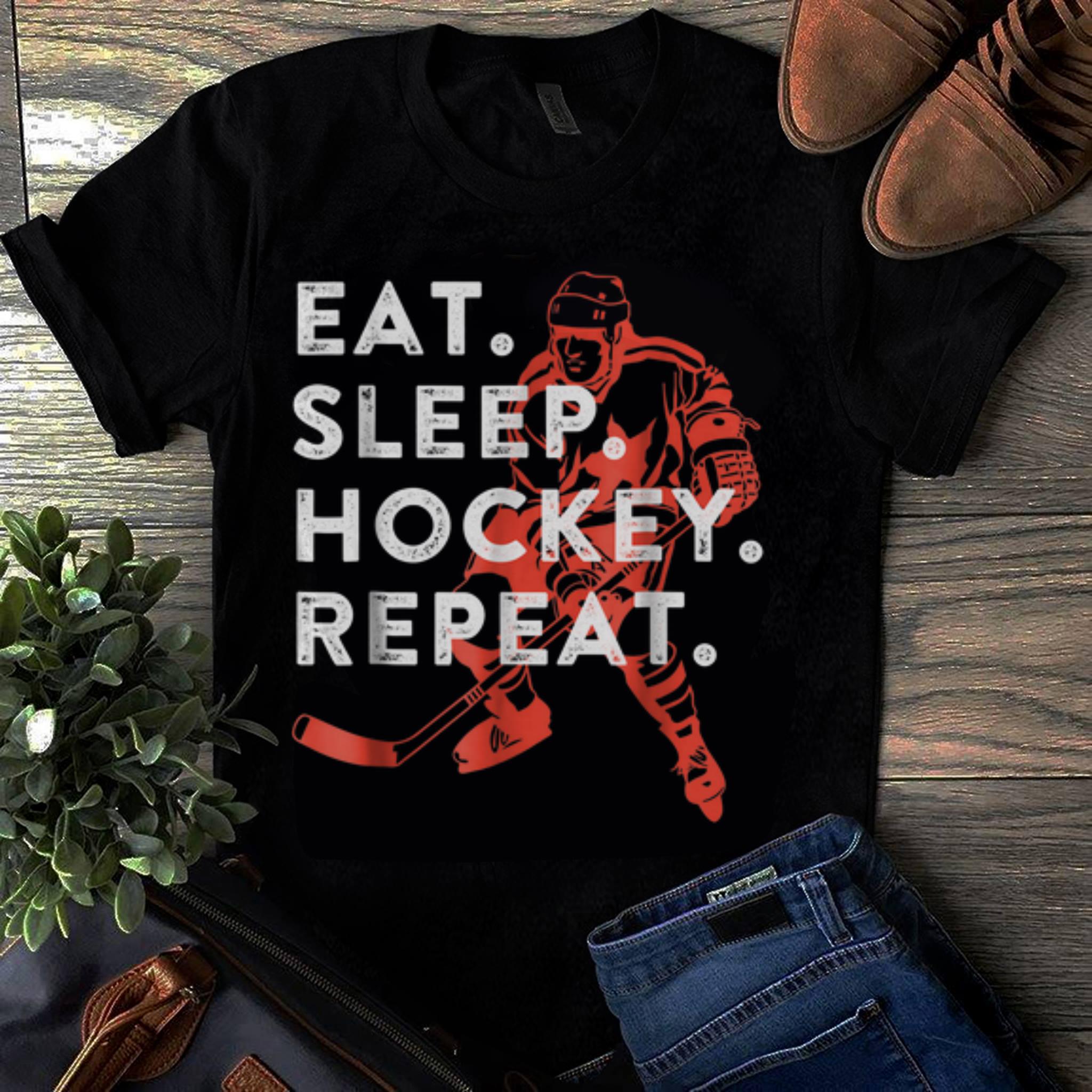 Original Eat Sleep Hockey Repeat shirt, hoodie, sweater, longsleeve tshirt