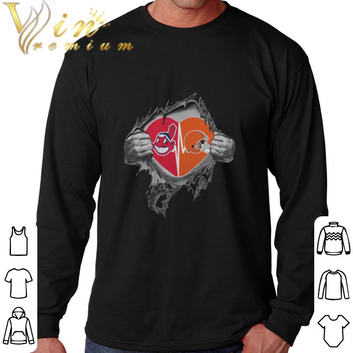 Pretty Cleveland Browns Cleveland Indians inside my heart shirt 2 Pretty Cleveland Browns Cleveland Indians inside my heart shirt