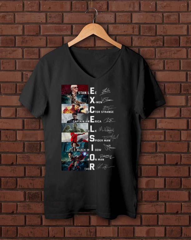 Great Excelsior Stan Lee Marvel Character Signatures Shirt Hoodie Sweater Longsleeve T Shirt