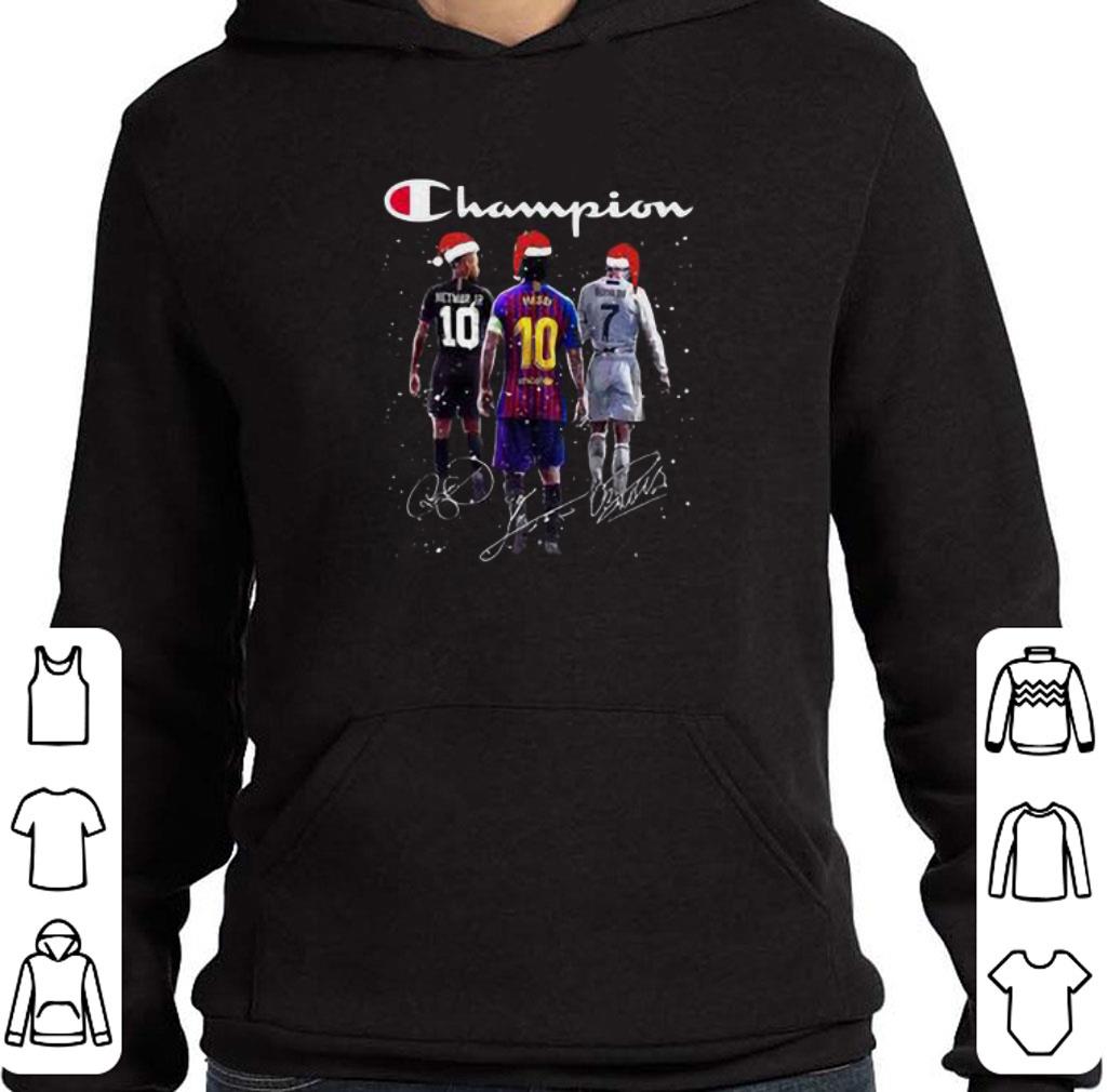 Pretty Champion Neymar Jr Messi Cr Ronaldo Christmas signatures shirt 2 Pretty Champion Neymar Jr Messi Cr Ronaldo Christmas signatures shirt