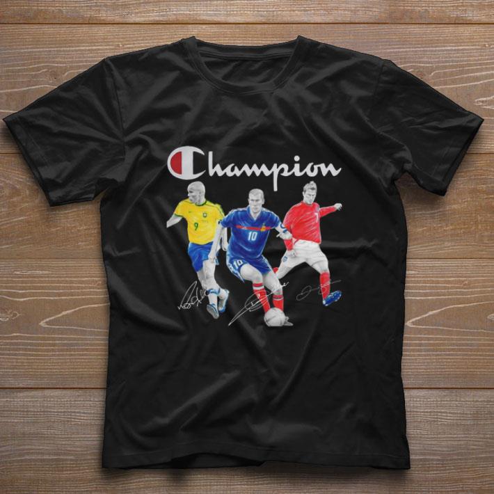 Nice Champion Ronaldo Zidane David Beckham signatures ...