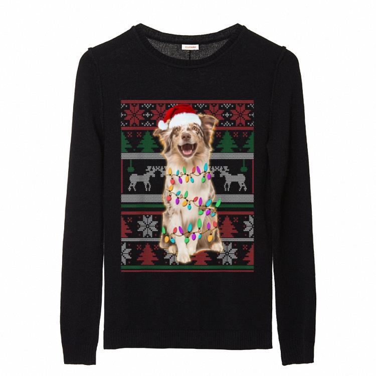 australian shepherd christmas sweater