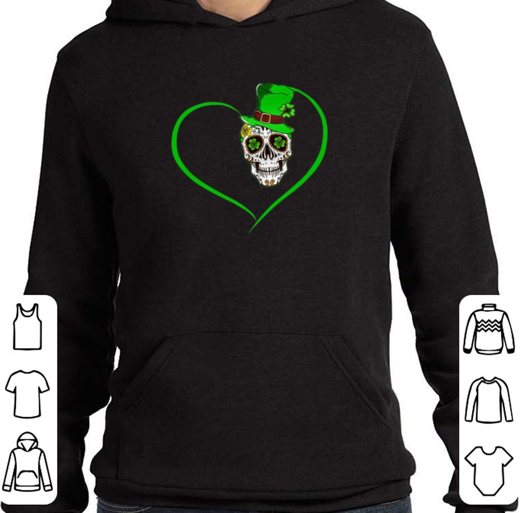 Hot Heart Happy St Patrick's Day Love Sugar Skull shirt 2 Hot Heart Happy St Patrick's Day Love Sugar Skull shirt