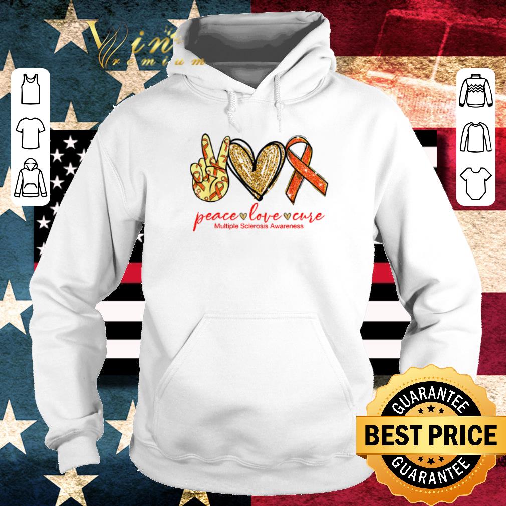 Original Glitter Peace Love Cure Multiple Sclerosis Awareness shirt 2 Original Glitter Peace Love Cure Multiple Sclerosis Awareness shirt