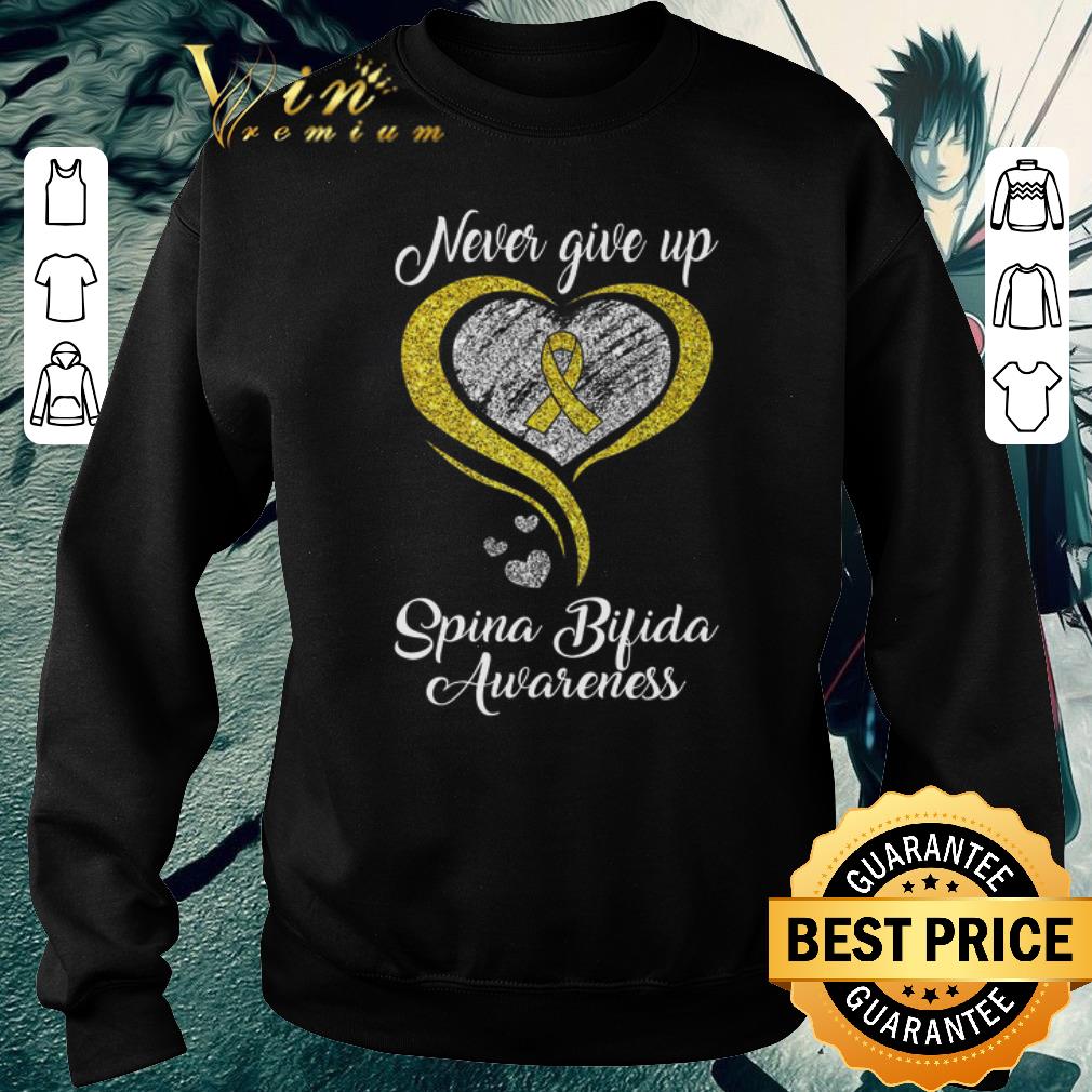 Pretty Heart Never Give Up Spina Bifida Awareness shirt 2 Pretty Heart Never Give Up Spina Bifida Awareness shirt