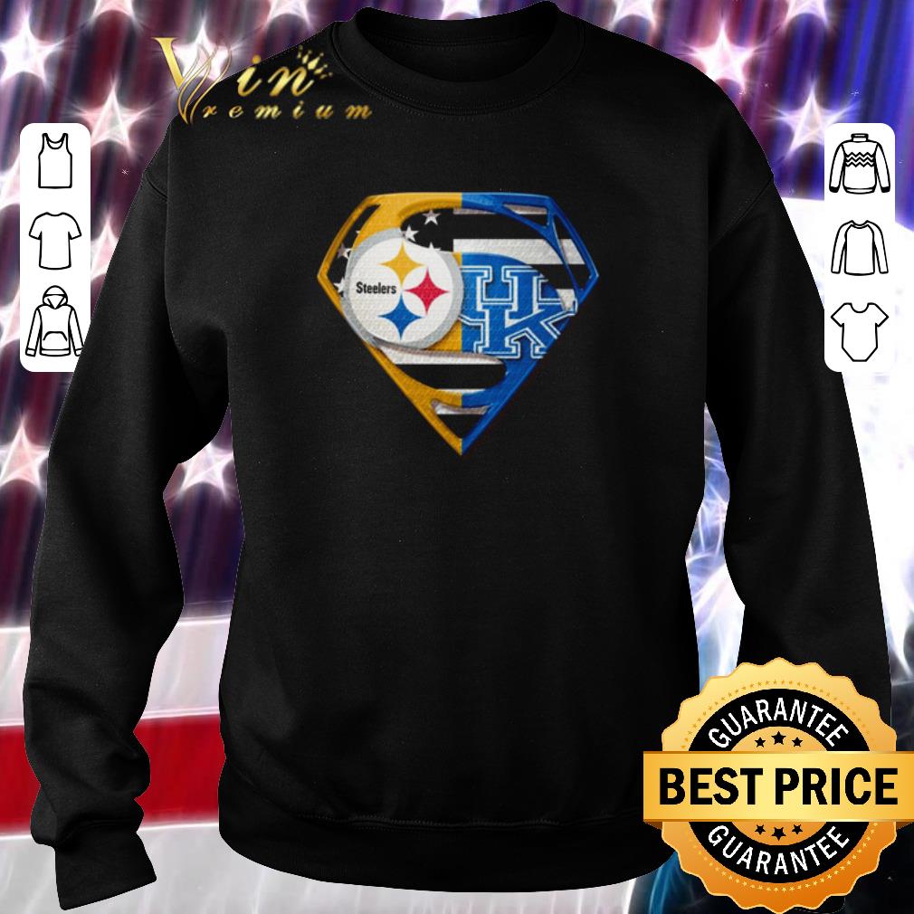 Official Pittsburgh Steelers and Kentucky Wildcats Superman logo shirt 2 Official Pittsburgh Steelers and Kentucky Wildcats Superman logo shirt
