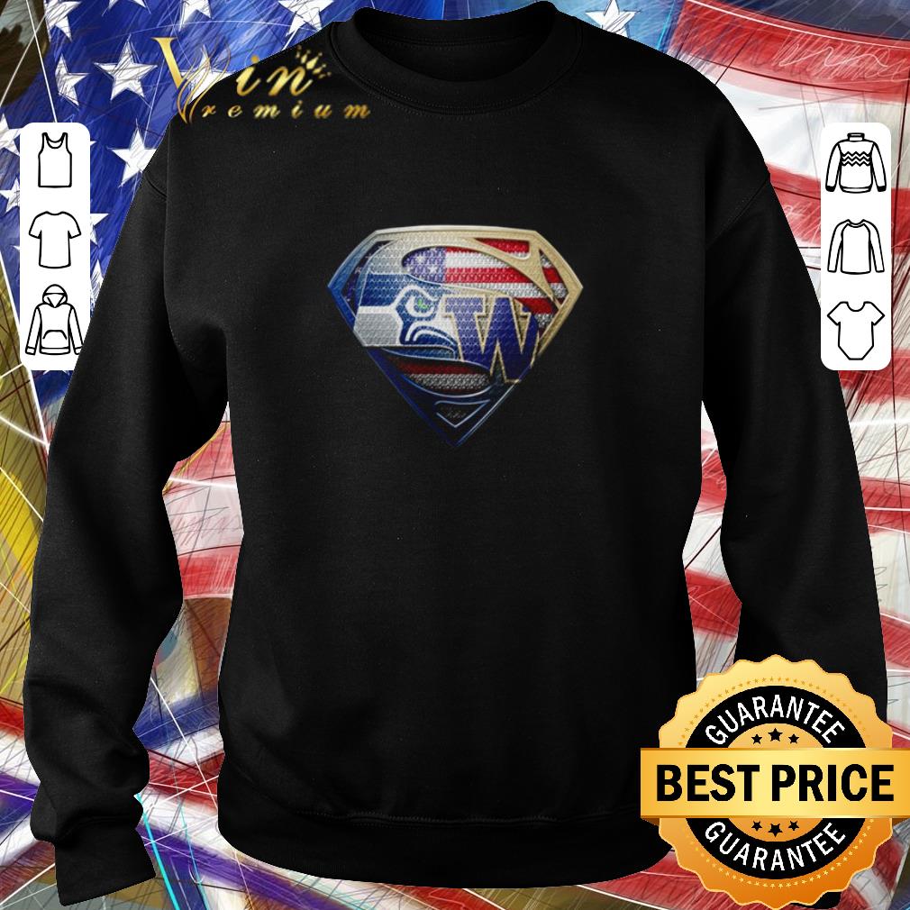 Funny Seattle Seahawks vs Wyoming Cavalry Superman American flag shirt 2 Funny Seattle Seahawks vs Wyoming Cavalry Superman American flag shirt