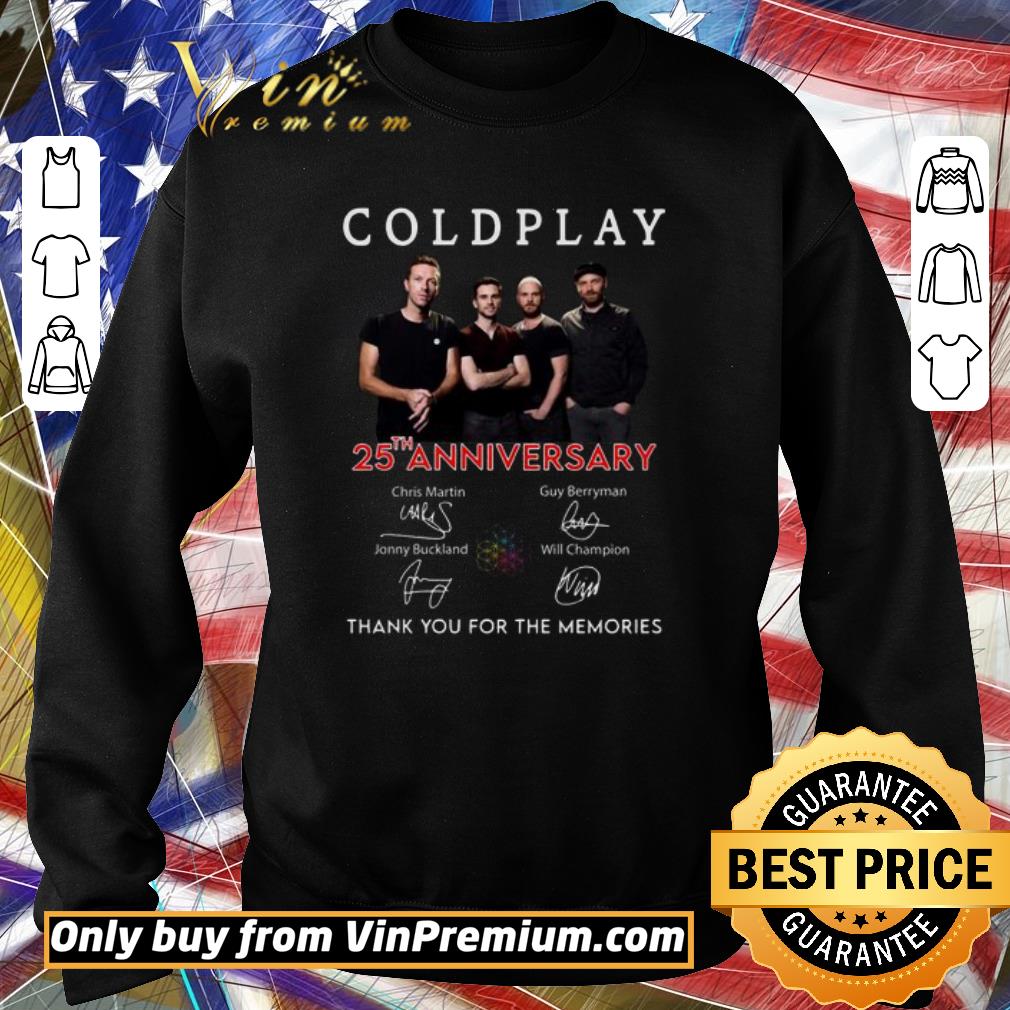 Nice Coldplay 25th anniversary thank you for the memories shirt 2 Nice Coldplay 25th anniversary thank you for the memories shirt