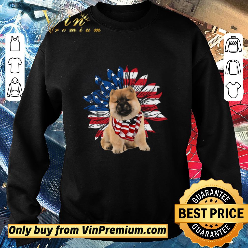 Top Chow Chow Sunflowers American Flag shirt 2 Top Chow Chow Sunflowers American Flag shirt