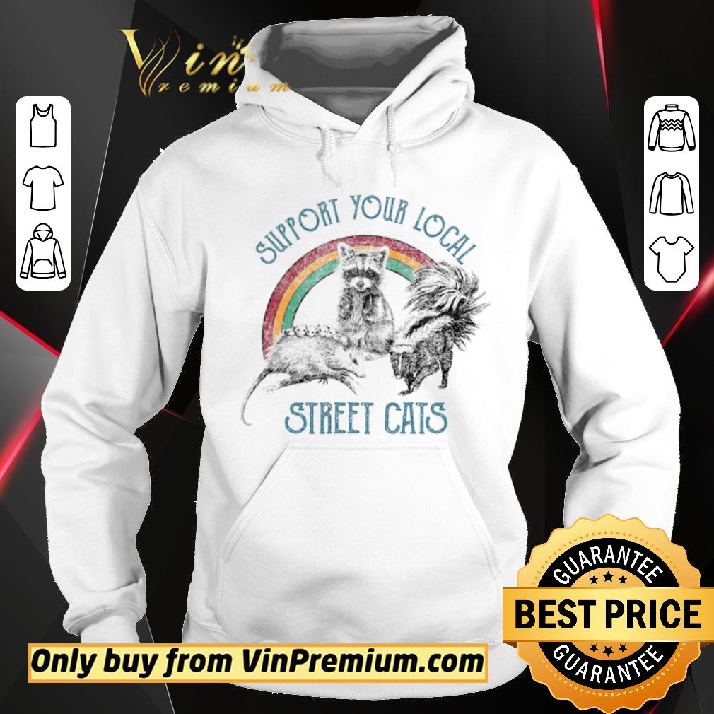 Top Raccoon Rainbown Support Your Local Street Cats shirt 2 Top Raccoon Rainbown Support Your Local Street Cats shirt