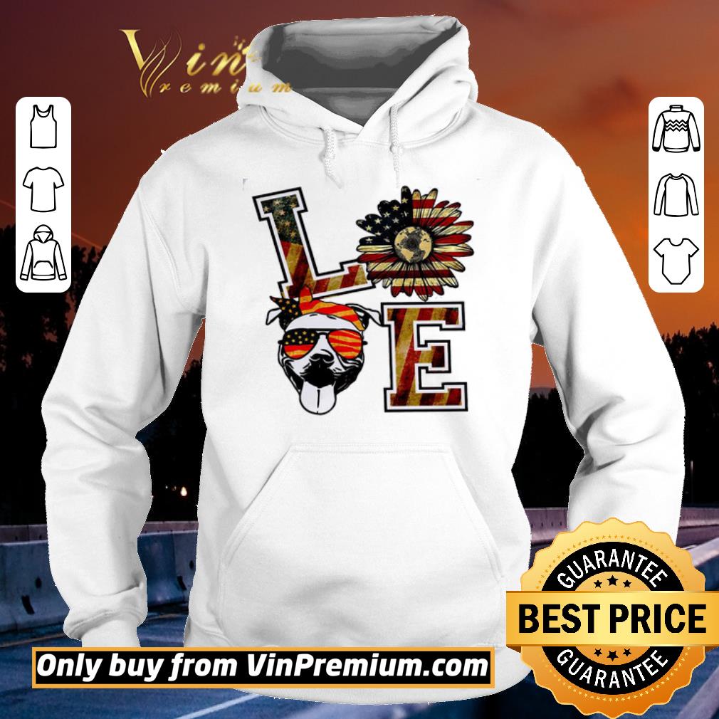 Top Love Sunflower Pitbull American Flag shirt 2 Top Love Sunflower Pitbull American Flag shirt